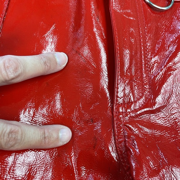 NWT Zadig & Voltaire Peko Skinny Vinyl Trouser Pants Shiny Red Leather Sz 34 - Picture 13 of 16